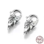 925 Lobster Clasps Double Lock Bow Flower Trigger Clasp 4 Bracelet Necklace. 1pc