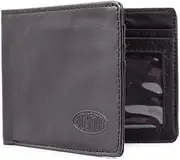 [Big Skinny] Men's Slimline Leather Bi-Fold Slim Wallet, Holds Up to 25 Cards