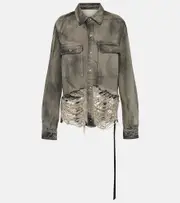 [Rick Owens] Rick Owens DRKSHDW cropped denim shirt jacket AU 16 blue