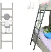 Kids Adult Bunk Ladder for Camper Trailer Motorhome, Hook & Floor-Standing Loft Bed Ladder, Metal Replacement Lifted Bed Ladder (Color : Gray-S, Size : 59"/150cm/4.9ft Tall)