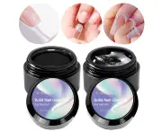 U-Shinein Solid Nail Glue Gel, Nail Tips Glue Gel for Acrylic Nails, Press on Solid Glue Gel, Solid Gel Polish Nail Art Manicure Glue Gel, Need UV/LED Lamp