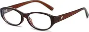 LJCZKA Oval Blue Light Blocking Glasses for Women Retro Small Oval Frame Glasses Y2K Clear Lens Computer Eyeglasses