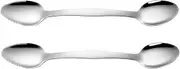 HOLIDYOYO Stainless Steel Scraping Spoon Double-Sided Food Safe Easy to Use Store for Cooking