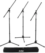 On-Stage Stands MSP7703 3 Euro Boom Microphone Stand With Bag - Black