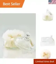 Large Powder Puff With Crystal Dish, 1 Count