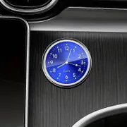 Elegant Universal Mini Quartz Car Clock: Easy Stick-On, Glow Feature for Night Visibility & Luxurious Interior Aesthetics royal blue