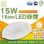 【HAPPYBRIGHT 樂亮】12入組 15W LED囍月崁燈 15CM嵌入孔 崁燈(白光/中性光/黃光)