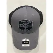 Minnesota Twins MLB Charcoal Mass Adjustable MVP Mesh Snapback New