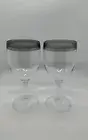TUPPERWARE CLEAR Allegra Wine Glasses Set of 2 Black/Grey Lipped 350ml BRAND NEW