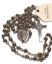 Stainless Steel Catholic Rosary Silver colour