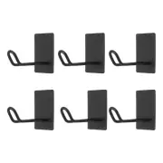 6pcs Self Adhesive Hooks Large Stainless Steel Towel Sticky Wall Hooks, Black