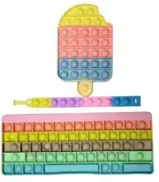 3 Pop it Fidget Ice Cream Alphabet Bracelet Keyboard Stress Relief Poppit New