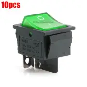 10Pcs Green Lamp 4 Pin On/Off 2 Position Dpst Rocker Switch 16A/250V KCD4-201 oz