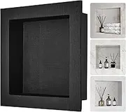 VEVOR Shower Niche Ready for Tile 16" x 16", Single Shelf Organizer, Square Corners Wall-inserted Niche Recessed, Sealed Protection Modern Soap Storage Niche for Shower Bathroom, Black