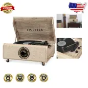 3-Speed Belt-Driven Turntable: Highland Bluetooth Record Player with RCA Output