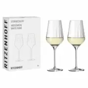 Ritzenhoff white wine glass set of 2 star cut 002