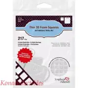 Scrapbook Adhesives Thin 3D Foam Squares White 217/Pkg