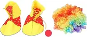 TINEASUR Complete Clown Makeup Props Kit Wig Nose Shoes for Adults Party Costumes Fun Lovely Random Color
