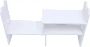 HOODANCOS 1Pc Small White Bookshelf Creative Desktop Book Organizer for Home Office Compact Storage Rack for Books Magazines Plants for Tabletop Corners