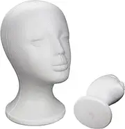 Wig Head -Mannequin Wig Holder Stand | Multipurpose Foam Wig Head | Foam Mannequin Head Stand with Stable Base | Female styrofoamm for Scarves Jewelry Hats Hair Accessories