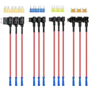 Nilight 12 Pack 12V Car Add-a-Circuit Fuse Tap Standard Mini Micro2 and Low P...