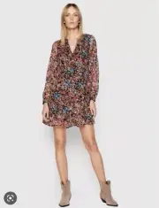Vero Moda Womens Dress size XS floral chiffon lined long sleeve