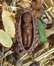 Crochet Pattern Fyfa Faery Doll Cradle Basket Tweed Wool Forest Nut Edging
