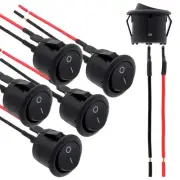 Round Rocker Switch, 6 Pcs Mini Rocker Switch, 12 Volt ON Off Toggle Switch w...