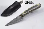 7.3" KMA CUSTOM FORGE DAMASCUS STEEL FULL TANG SKINNING HUNTER KNIFE OK-9751