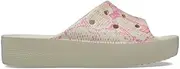 [Crocs] Women's Classic Slide Sandal, Bone/Multi, 5 UK (W7)