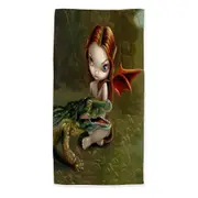 Befriending an Alligator Swamp Fairy Beach Towels Medium Large Extra Large