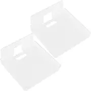 SEWACC 2pcs Transparent Adhesive Wall Shelves for Security Cameras Monitors Routers Drill Installation Holders for Home Office Use
