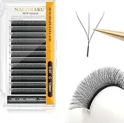 NAGARAKU W Eyelash Extension 3D Volume Premade 0.07mm C Curl 12 mm Faux Mink Matte Black Color Cluster Easy Fanning yy Eye Lashes