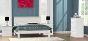 Elise Queen 3 Piece (Bedside) Bedroom Suite With 3 Drawer Bedside Tables - White