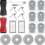 20Pcs Replacement Accessories Compatible with Saros 10R Robot Vacuum for Roborock,1 Main Brush 4 Mop Pads 4 Side Brush 2 Hepa Filters 6 Vacuum Bags