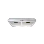 Euromaid 60cm Fixed Rangehood 250m3/h LED Recirculating Stainless Steel Silver