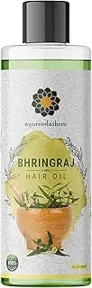 [AYURVEDASHREE] Bhringraj Hair Oil 6.76 Fl Oz. With Amla Extract, Kalonji, Sesame, Avocado, Walnut, Thyme, Jojoba, Grape Seed & Coconut Oils 200 Ml