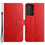 For Samsung Galaxy A33 5G Case PU Leather Flower Pattern Wallet Style Flip Phone Cover
