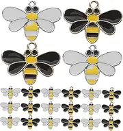 [SHINEOFI] Alloy Bee Pendant Diy Kit 20pcs Charms Hanging Hole for Necklace Earring