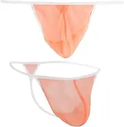 [MUEBAIRES] Men Thongs Low Rise G-string See Through Sexy Enhancing Bulge Pouch Underwear Bikini T-Back Clear