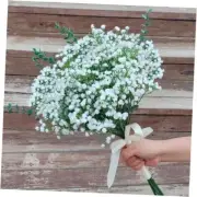 Babys Breath Artificial Flowers And Artificial Eucalyptus Stems, 18 Pcs White