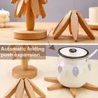 Hot Pot Pad Frying Pan Trivet Wooden Trivets Set for Dishes Coasters Tree Shape