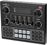 Kisangel Wireless Sound Card for Phone Live Broadcast Microphone Voice Changer Audio Mixer Sound Card for Mobile Computer