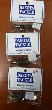 Mustad Hooks Size 10 Quantity of 75 Style #3551