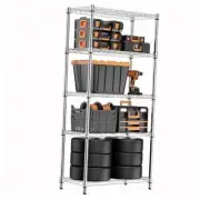 MZG 1250 lbs Steel Heavy Duty 5-Tier 5 Tier 13.7" D x 23.6" W x 62.4" H Chrome