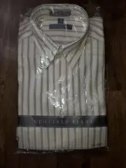 GEOFFREY BEENE MEN LONG SLEEVE BUTTON DOWN DRESS SHIRT SIZE 15 1/2 32-33 Stripes