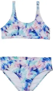 Splendid Girls 2 Piece Bikini Set The Brighter Side NWTs $60 Size 12 Tie Dye