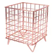 Metal Storage Basket Rose Gold Wire Mesh Desktop Basketstorage Baby Sundry Grid
