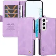 [Umlovecase] for Samsung S21 Case,for Galaxy S21 5G Wallet Case,Pu Leather Folding Flip Cover Magnetic Card Slot Stand Protective Cover-Purple