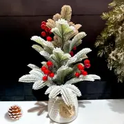 Artificial Mini Christmas Tree Tabletop Xmas Decorations,14 Inch Small Cedar Tre